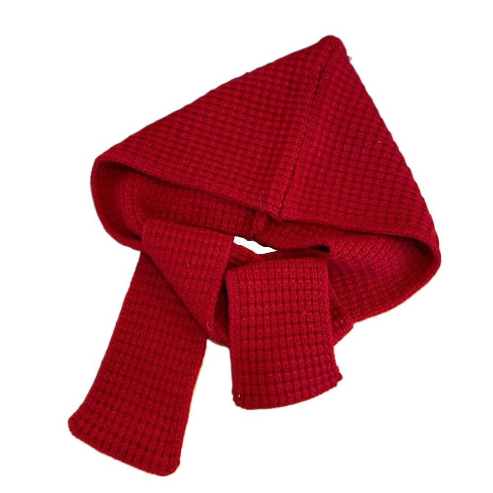 Red Knitted Hat for Women Winter Warm Scarf Hood Mask Full Face Cover Beanie Windproof Ski Mask Cold Weather Scarf Hat One size