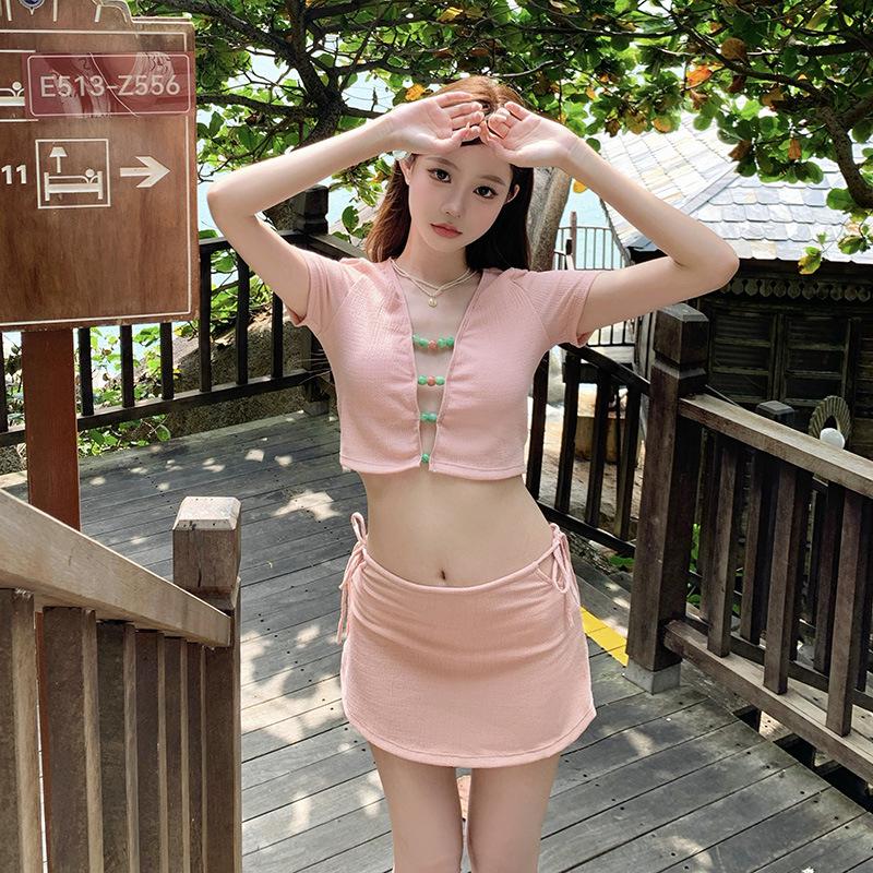 

Женский комплект бикини из трех частей: Стильные, подчеркивающие фигуру, стройнящие купальники для шикарного образа XL розовый