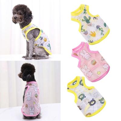 Cartoon Rabbit Bear Pattern Summer Dog Vest Breathable Puppy T-shirt Stylish Dog Clothing  for Pets
