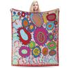Yayoi Kusama Tokyo 1998 Exhibition Blanket Cover Polka RIP Fleece Throw Blankets Home Couch Printed Soft Warm Bedspreads