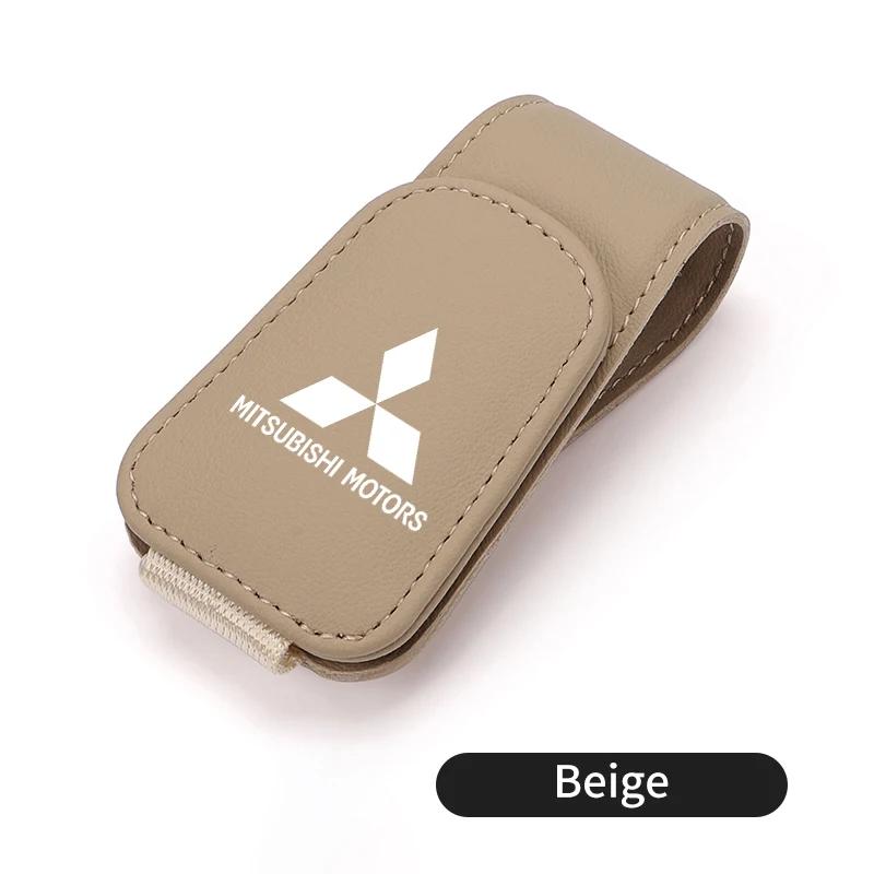 

Car Sunglasses Clip Sun Visor Storage Bag Glasses Holder Interior Accessories for Mitsubishi Outlander Lancer Pajero ASX L200
