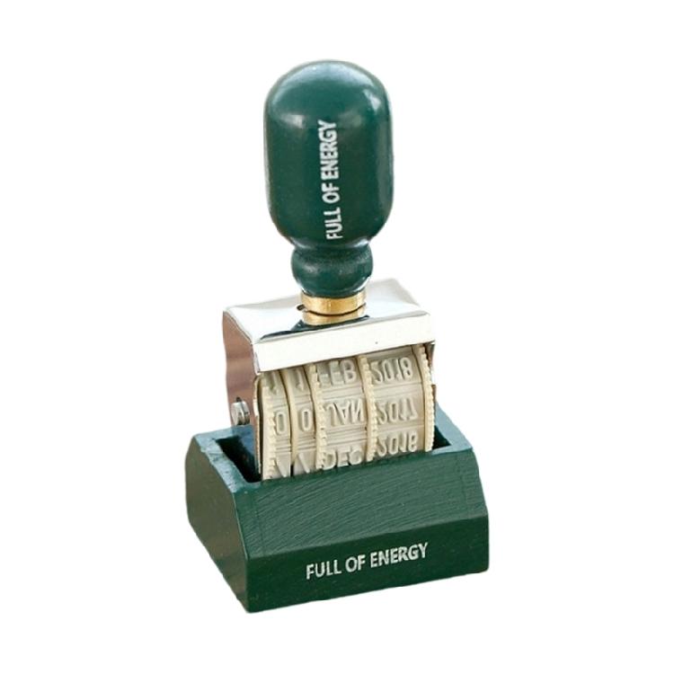 Деревянная ручка Резиновый штамп Линейный датер Многофункциональный резиновый штамп-датер для скрапбукинга, изготовления открыток, упаковки