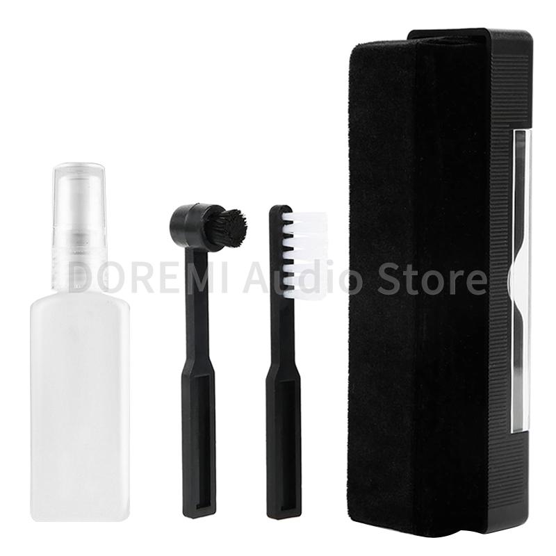 Vinyl Record Player Cleaning Brush Anti-Static Dust-proof CD/LP Cleanr Kit Velvet Brush Set for Turntable Needle Phonograph