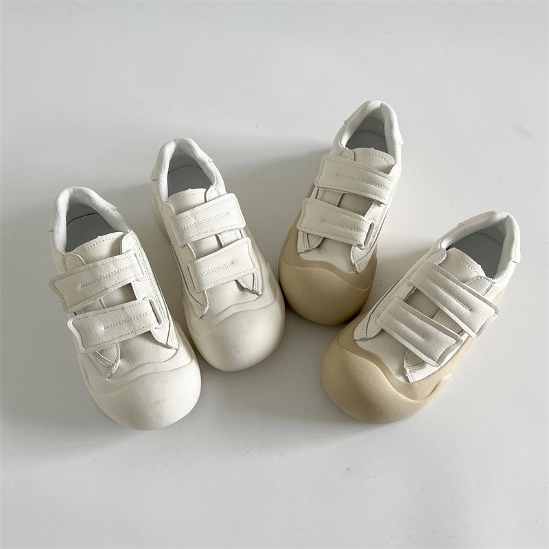 Versatile Round Head Velcro Heightened Platform White Shoes Women's New Summer Lightweight Low-top Sports Shoes In 2025