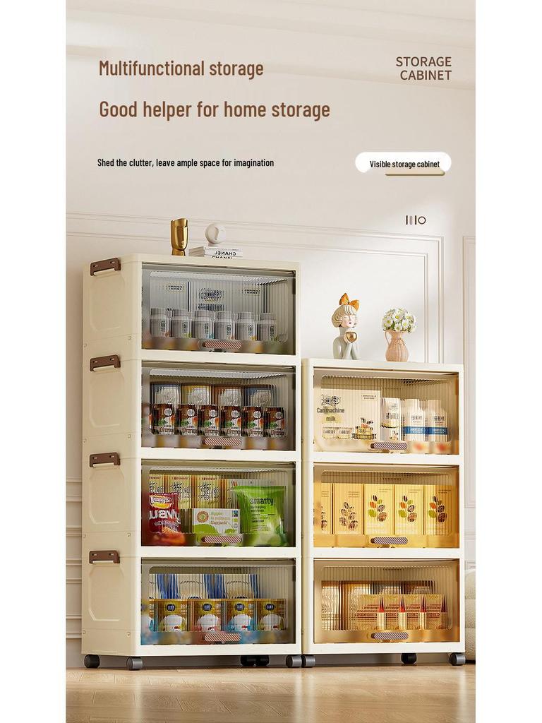 Stackable Flip-Top Clothes Cabinet with Wheels - Large Folding Storage Box with No Assembly Required