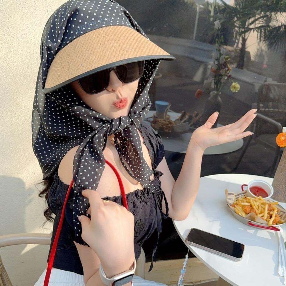 

Пляжний капелюх від сонця, кепка з козирком проти УФ-променів, модний тюрбан, пов язка на голову, літній чорний