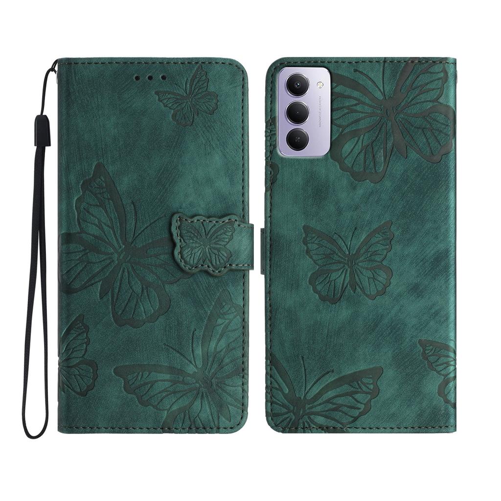 For Xiaomi Redmi 15 5G (Global) (169mm) Case Butterfly Design Flip Wallet Leather Phone Cover Skin-Touch