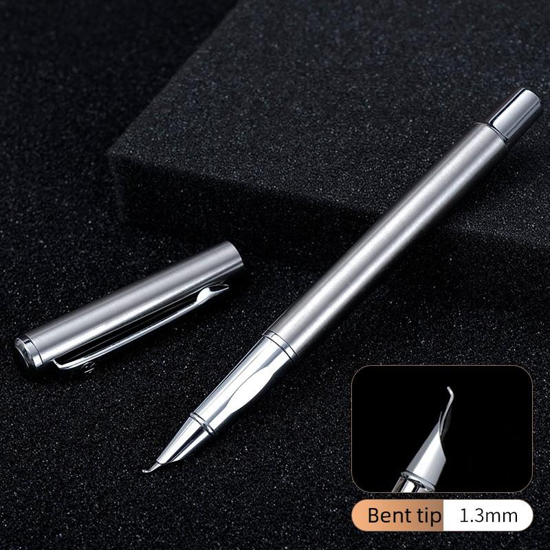 

BANMI Metal Fountain Pen Full Steel Art Bent Nib Practice Calligraphy Business Signature Pen School Office Supplies Staionery