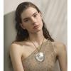 Yhpup Ocean Series Big Shell Pearls Pendant Necklace Gift Statement Stainless Steel Fashion Arrival Attractive Jewelry