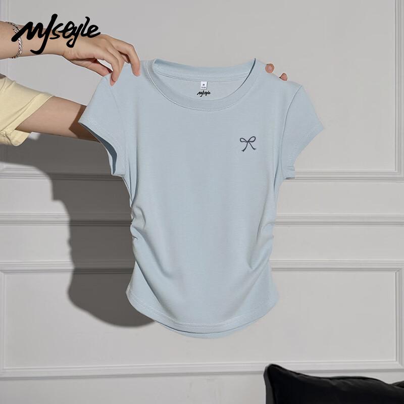 MJ STYLE Women s Cinched Waist Short Sleeve T-shirt XL