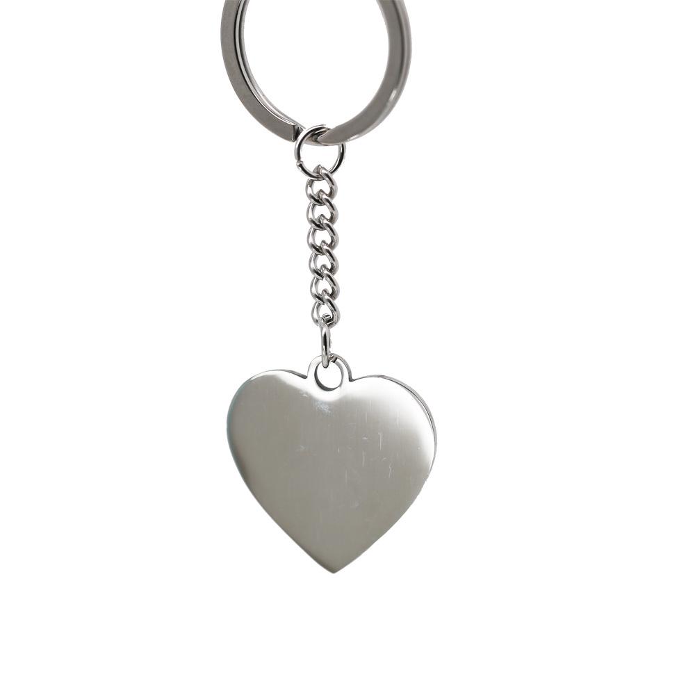 Stainless Steel Heart Keychain Pendant with Laser Logo 3.2CM Pendant серебряный