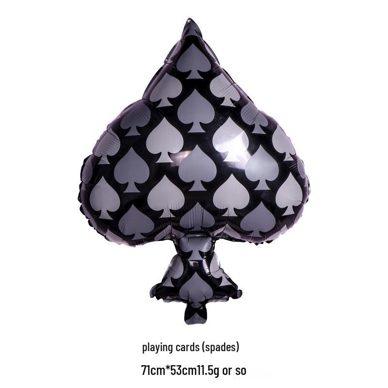 

Алюминиевые шары в виде мастей игральных карт для украшений в казино-тематике