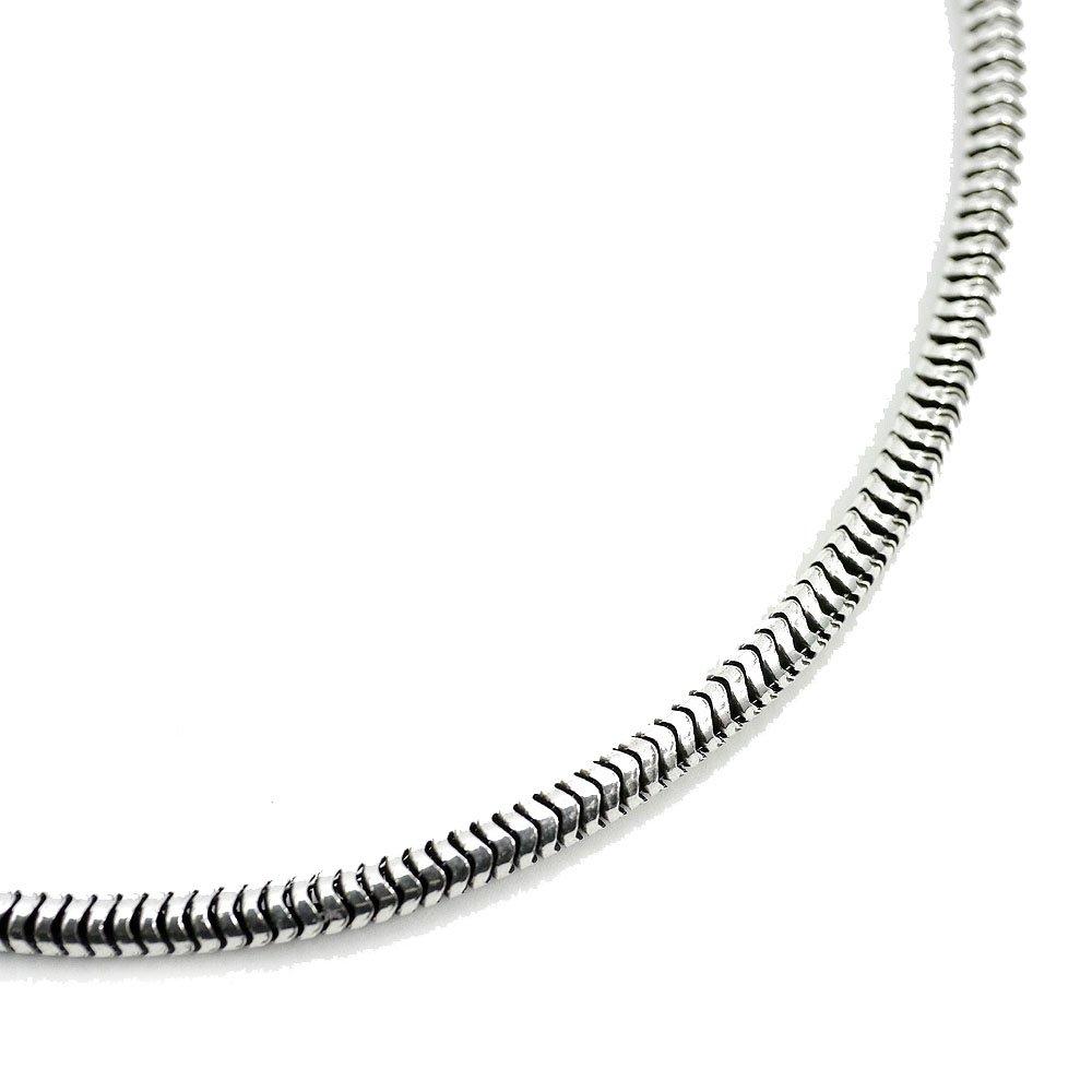 Srebrny Naszyjnik Łańcuszek Wężykowy ze Srebra Próby 925 dla Mężczyzn [Srebrny, Standardowa Szerokość 3 mm, Długość 60 cm]