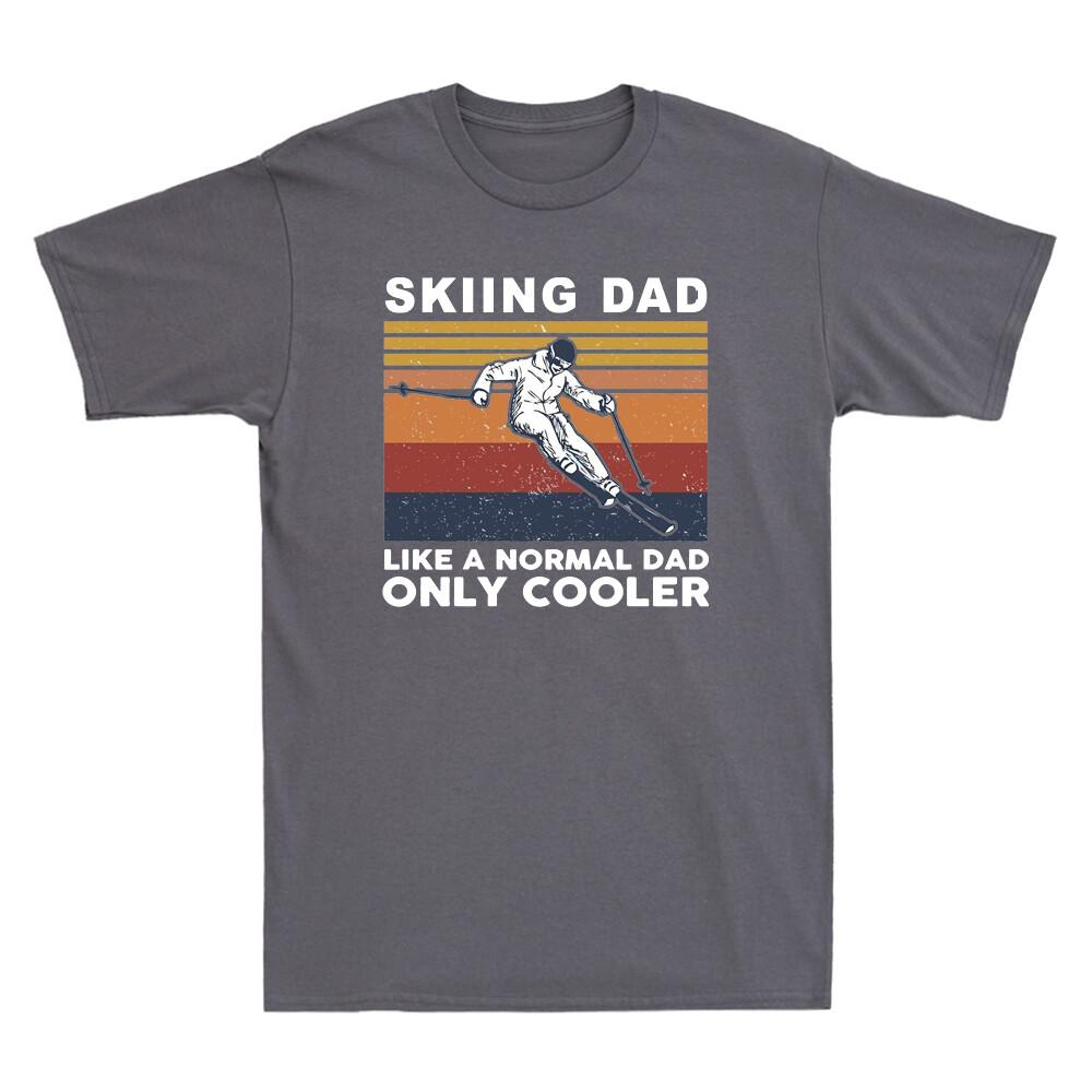 Skiing Dad Like A Normal Dad Only Cooler Vintage Unisexs TShirt Gift For Father
