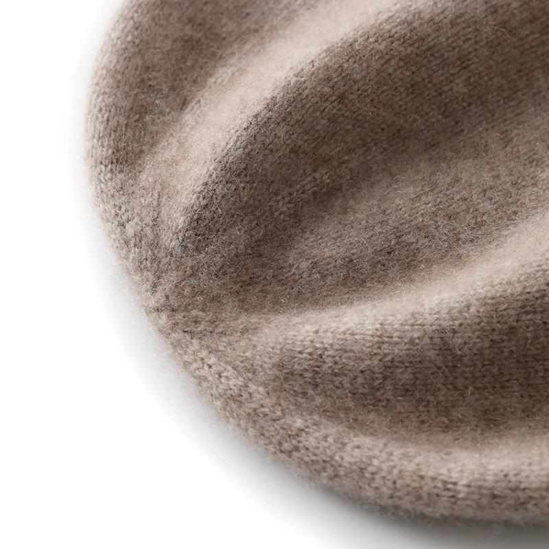 Winter Unisex 100 Cashmere Hats Outdoor Casual Keep Warm Solid Color Cashmere Knitted Beanie Hat Women /Men Hedging Caps