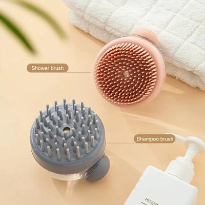 1 adet Pet Banyo Fırçası Yumuşak Silikon Şampuan Dispenseri Ile Bakım Ve Temizlik Kürk Ve Saç Için Nazik Masaj