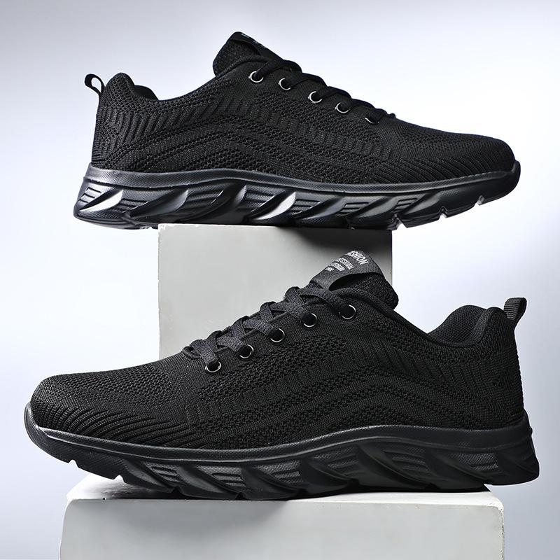 New Men's Shoes Extra Large Size 45-46 Ultra-light Fly-woven Breathable and Lightweight Wish Foreign Trade Soft-soled Running Shoes
