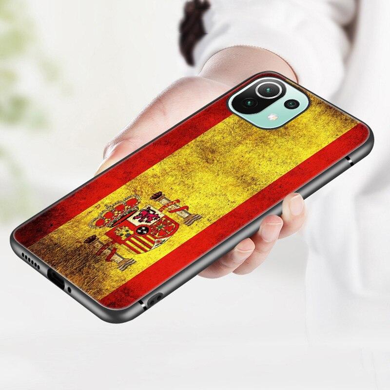 Spain Coat of Arms Flag Case For Xiaomi Mi 11 Lite NE 11i 10T 11T Pro A2 A3 Lite POCO F3 M3 M4 C31 X3 Pro NFC GT Black Cover