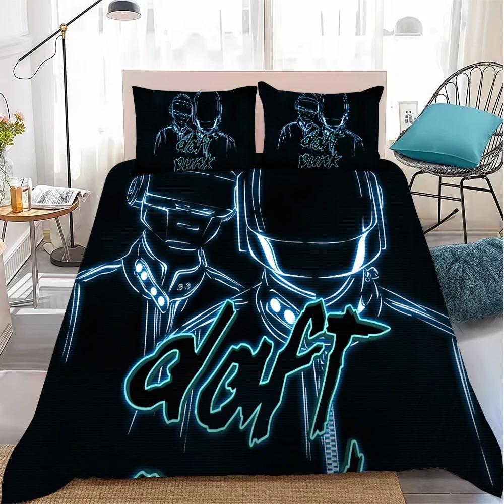 

3D Print D-Daft P-Punk Bedding Set Soft Comforter Cover With 1/2pcs Pillow Shams For Kids Adults Duvet Cover Microfiber 135x200cm
