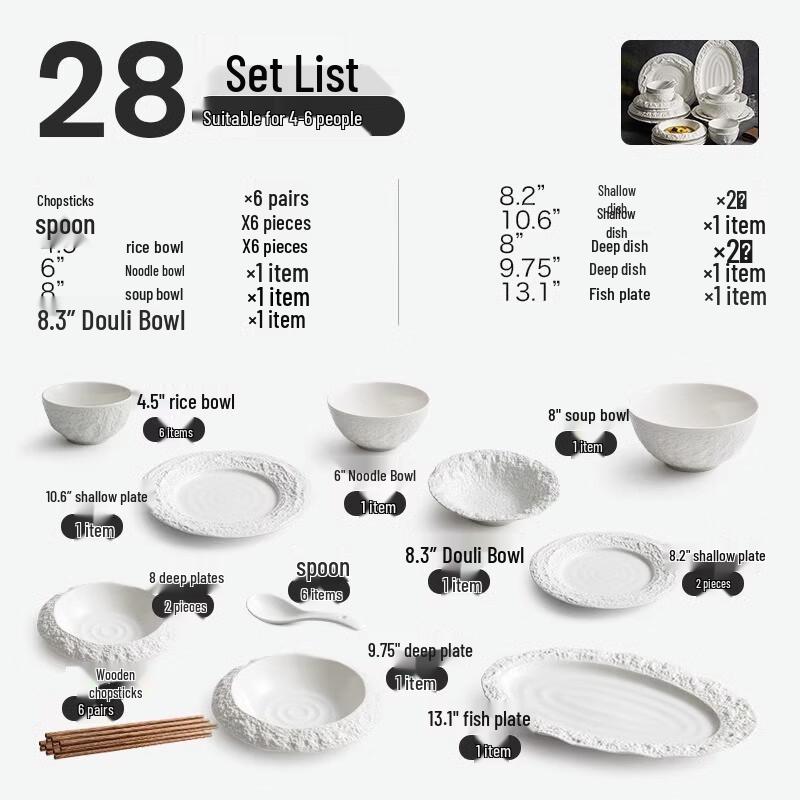 Керамический столовый набор «Цветы персика»