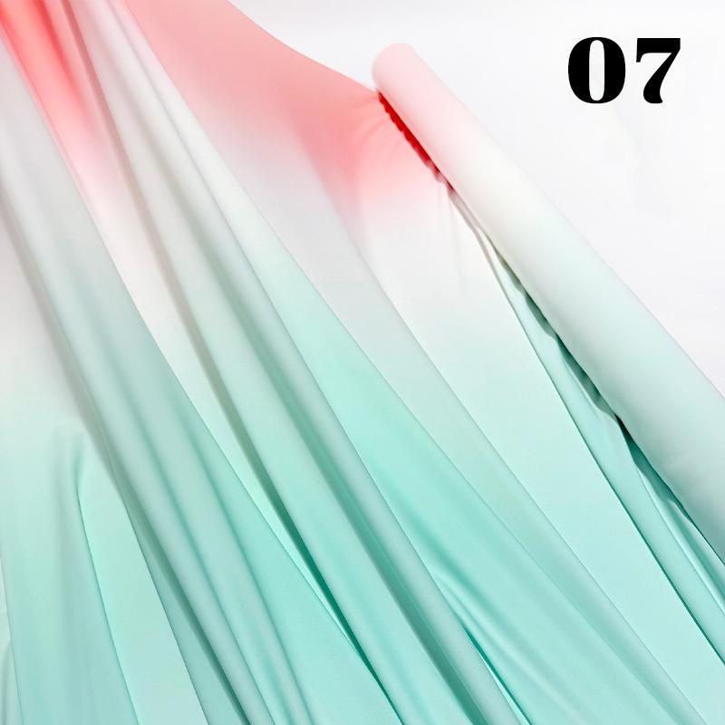 50cm Chiffon Gradient Fabric Hanfu Ancient Style Rainbow Gradient Fabric Stage Costume Design Skirt Dress DIY Sewing Material