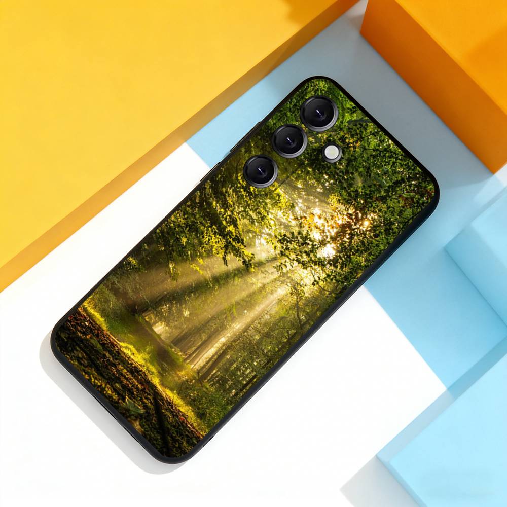 Waldkunst Landschaft Für Samsung Galaxy A 22,71,53,52,51,72,73,5G,Note,J7,8,9 Handyhülle Weiche Schwarze Abdeckung