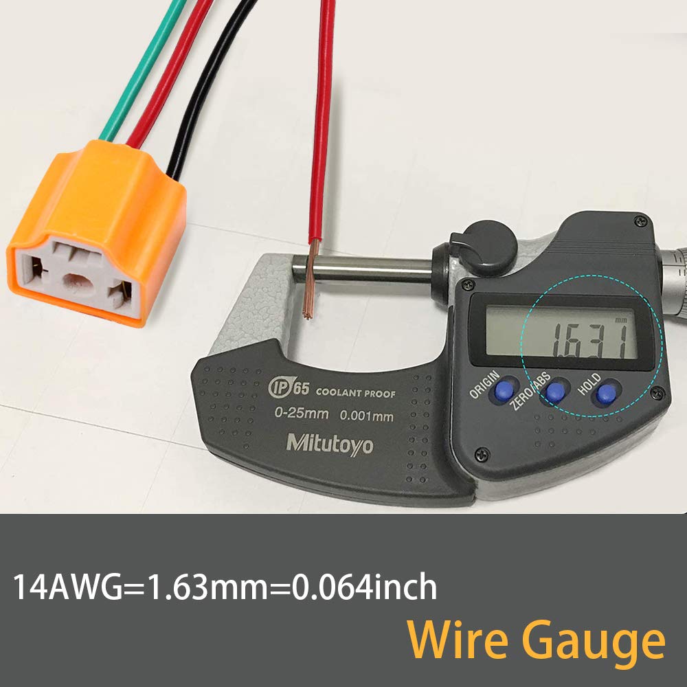 HUIQIAODS H4 Headlight Socket Lamp Connector Plug Wire Harness Adapter Pack of 2 (H4 Ceramic Socket)..