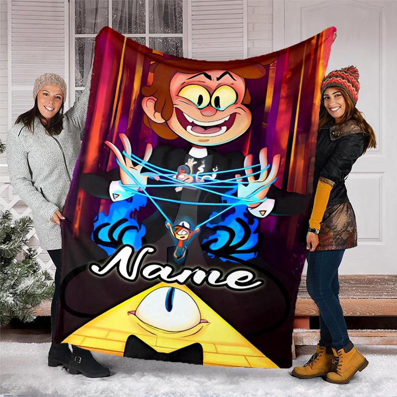 Personalized Custom Name Blanket - Gravity Falls Print Design,Blanket for Sofa,Bed,Travel,Camping - Soft and Warm, Great Gift