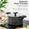 Multipurpose Pasta Pot with Glass StrainerLid 6QT Stock Pot Induction Cooking Pot Pasta Noodles Cooker Soup & Saucepan Cookware