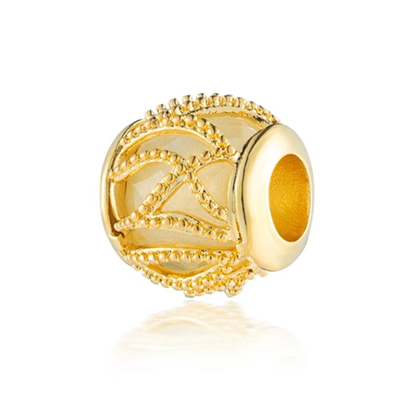 Sparking Gold Animal Heart Clip Charm Beads Dangle Fit Original Snake Bracelet Necklace Beads For Diy Jewelry Women Gift