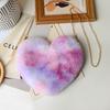 Imitation rabbit fur heart-shaped plush bag autumn and winter new women's bag versatile messenger bag love chain single shoulder portable
