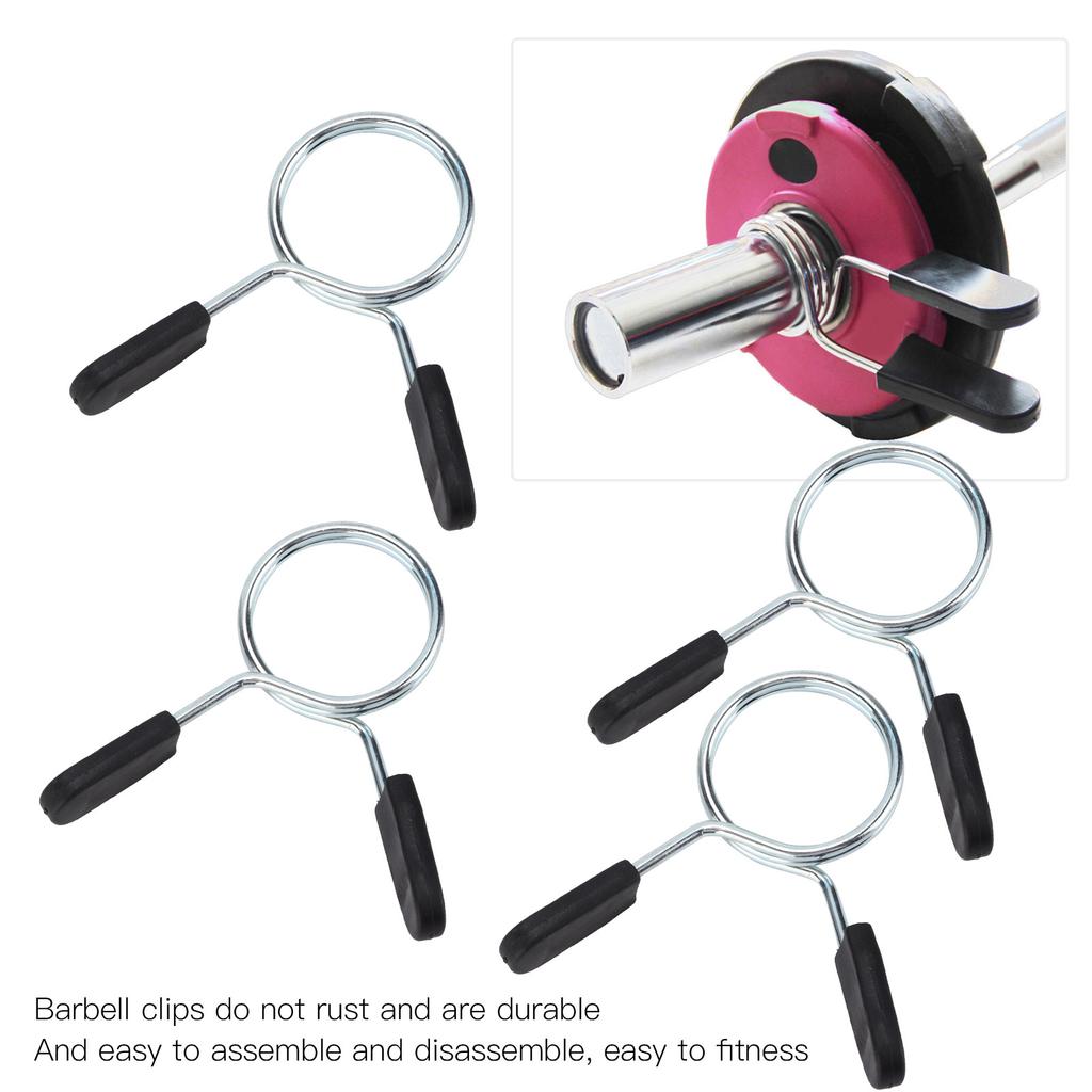 4Pcs Barbell Clamp Spring Collar Clip Gym Weight Dumbbell Spring Lock Standard Lifting Kit