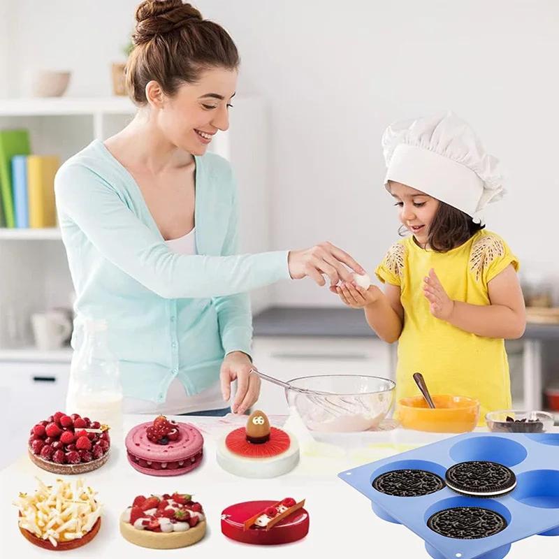 Runde Schokoladen-Keksformen Oreo Schokolade Silikonform 12-Mulden Zylinder Silikonformen für Gelee Mini-Kuchen Muffin Backen