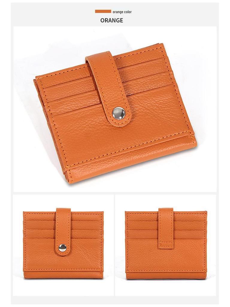 Damen Geldbörse aus echtem Leder, Bifold - Koreanischer Stil, Weiches Rindsleder, Mehrere Kartenfächer