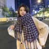 Autumn and Winter Warm Imitation Cashmere Scarf for Women New Houndstooth Braided Tassel Shawl Versatile Student Couple Scarf