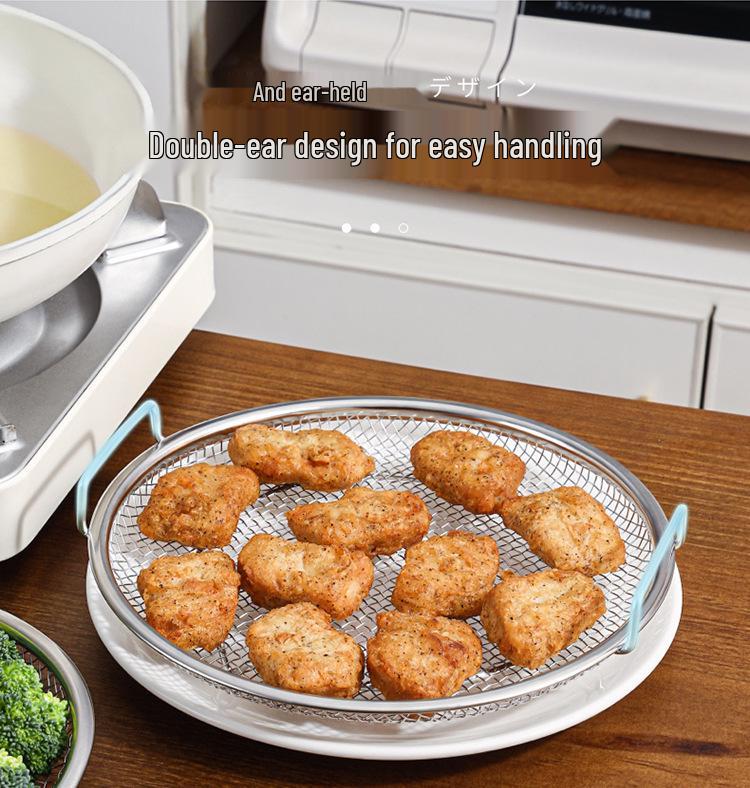 Stainless Steel Double Ear Skimmer Ladle with Handle