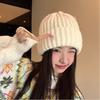 Cold-proof Bow Knitted Hat Korean Style Bow Winter Hat Warm Pullover Hat  Autumn