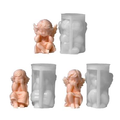Silikonform in Engelform zur Herstellung von 3D-Kerzen, Epoxidharz, handgefertigt, Desktop-Dekorationsform, handgefertigtes Kerzenwerkzeug