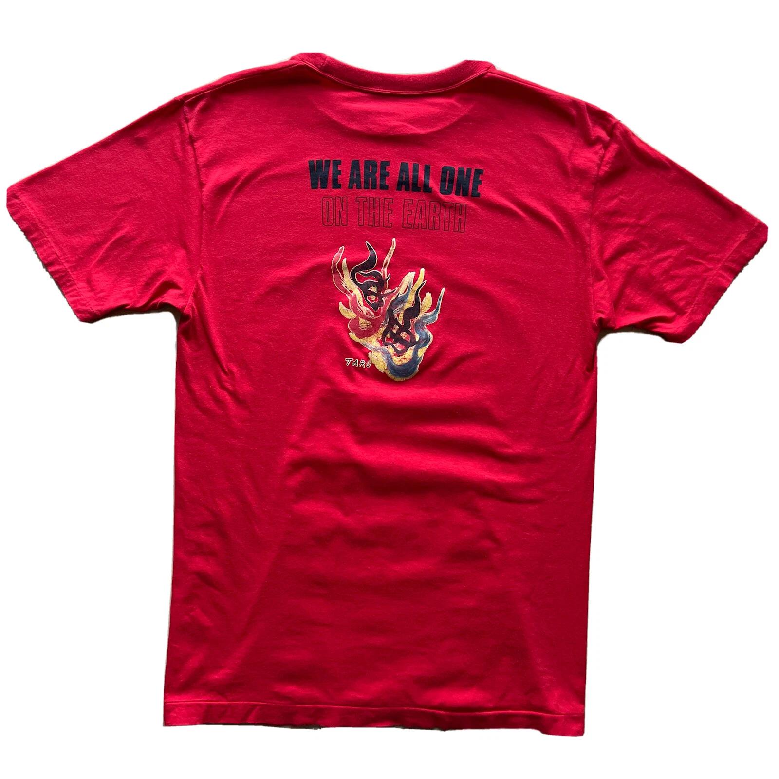 Vintage We Are All One On The Earth Shirt Medium Red 80s Hippie Peace Art M