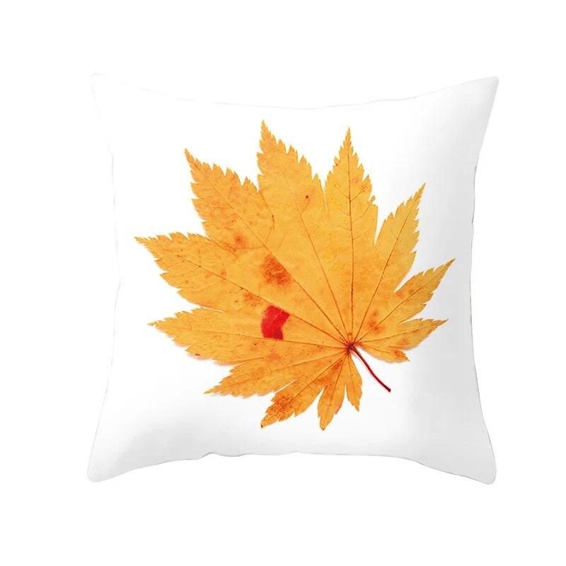 Bedroom Sofa Living Room Pillowcase Autumn Maple Leaf  Fresh Print Floral Plant Cushion Cover