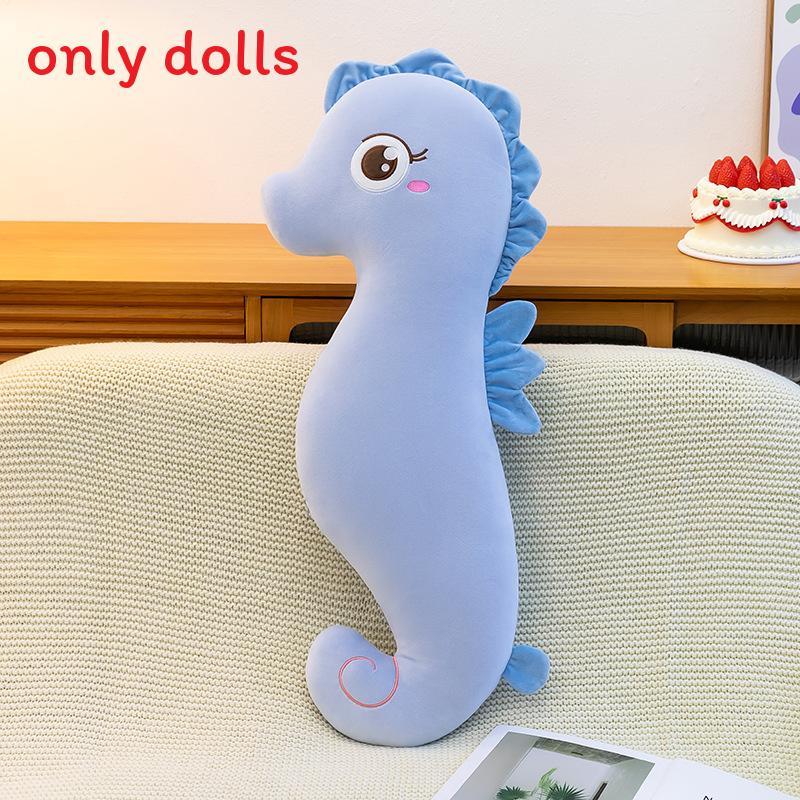 

Plush Seahorse Pillow With Embroidery Design For Cozy Sleep Support 70cm