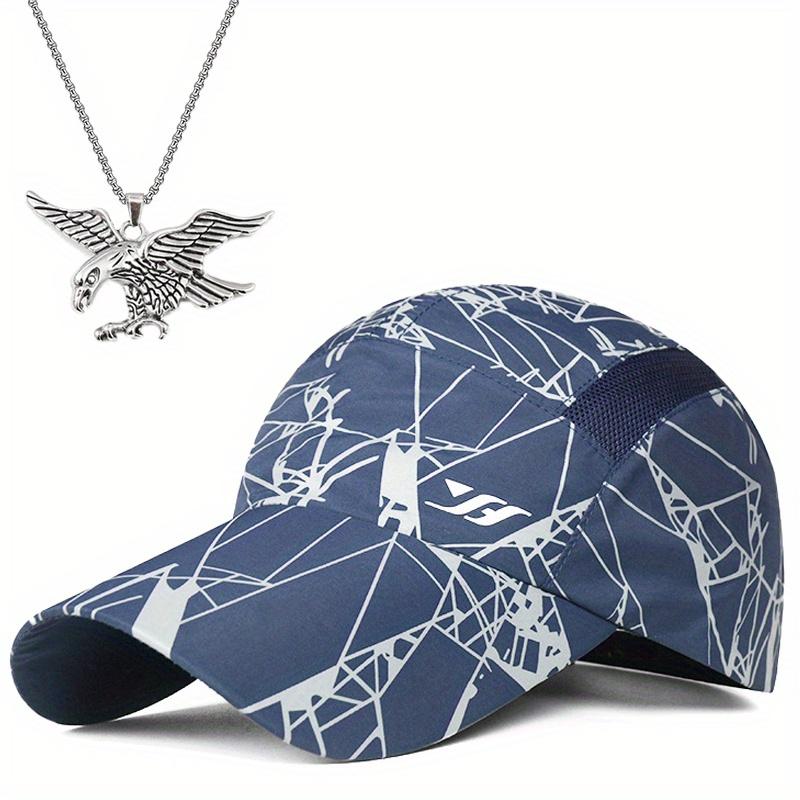 

2 шт. спортивная кепка бейсболка модные музыкальные наушники кулон ожерелье комплект солнцезащитный козырек солнцезащитный женский удобный дышащий утиный язычок кепка синий