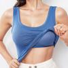 Women's Camisole Wide Shoulder Vest with Chest Pad Fitness Tanks Top