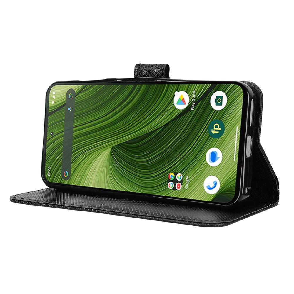 For Fairphone 6 Leather Wallet Case with Strap Diamond Texture Phone Cover