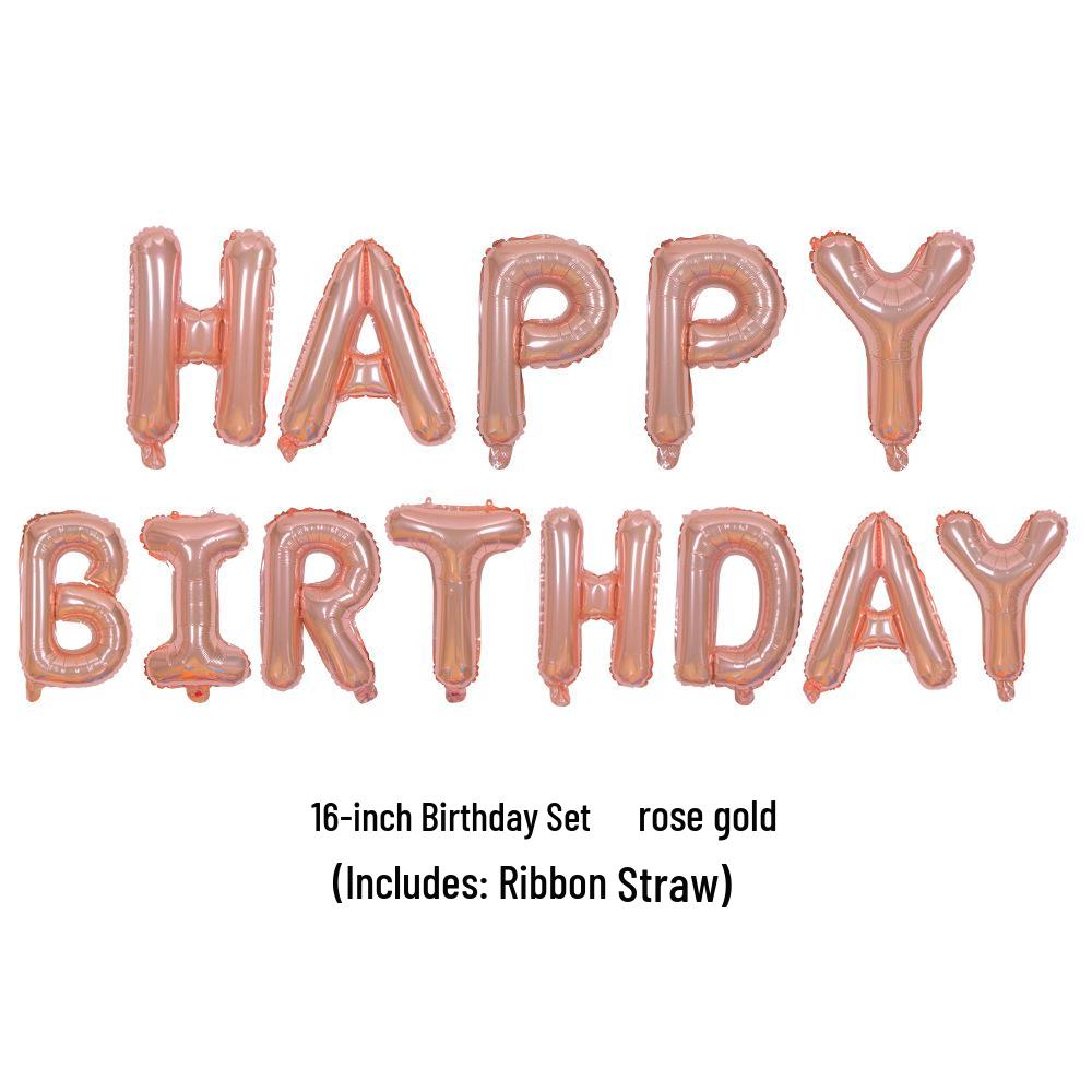16-inch Happy Birthday Letter Balloons Decoration Set