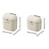 9L/12L Capacity Kitchen Trash Can Cream Colored Garbage Bin Space-Saving Waste Bin  Home Office