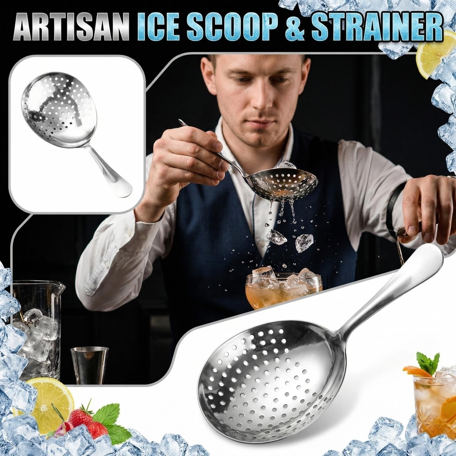 Stainless Steel Ice Filter Ice Scoop One Size серебряный