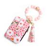Silicone Bead Bracelet & Leather Card Holder Set - Business Gift Pack with  Keychain & Printed ID Bag