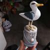 Mediterranean Style Seabird Ornament Vintage Seagull Model Durable Wooden Seagull Craft  Home Decor