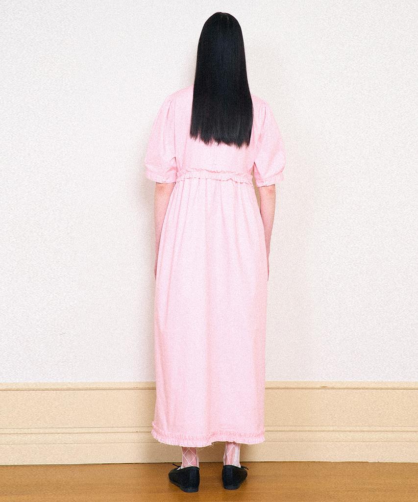Partimento Woman Puff Sleeve Maxi Dress_Pink